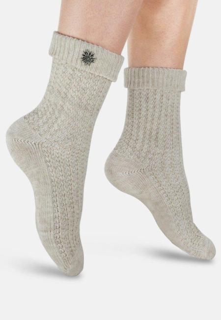 2 Paar TippTexx 24 Trachtensocken mit Edelweiß Pin
